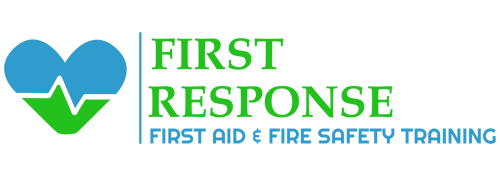 First aid & fire safety training. First Response logo.